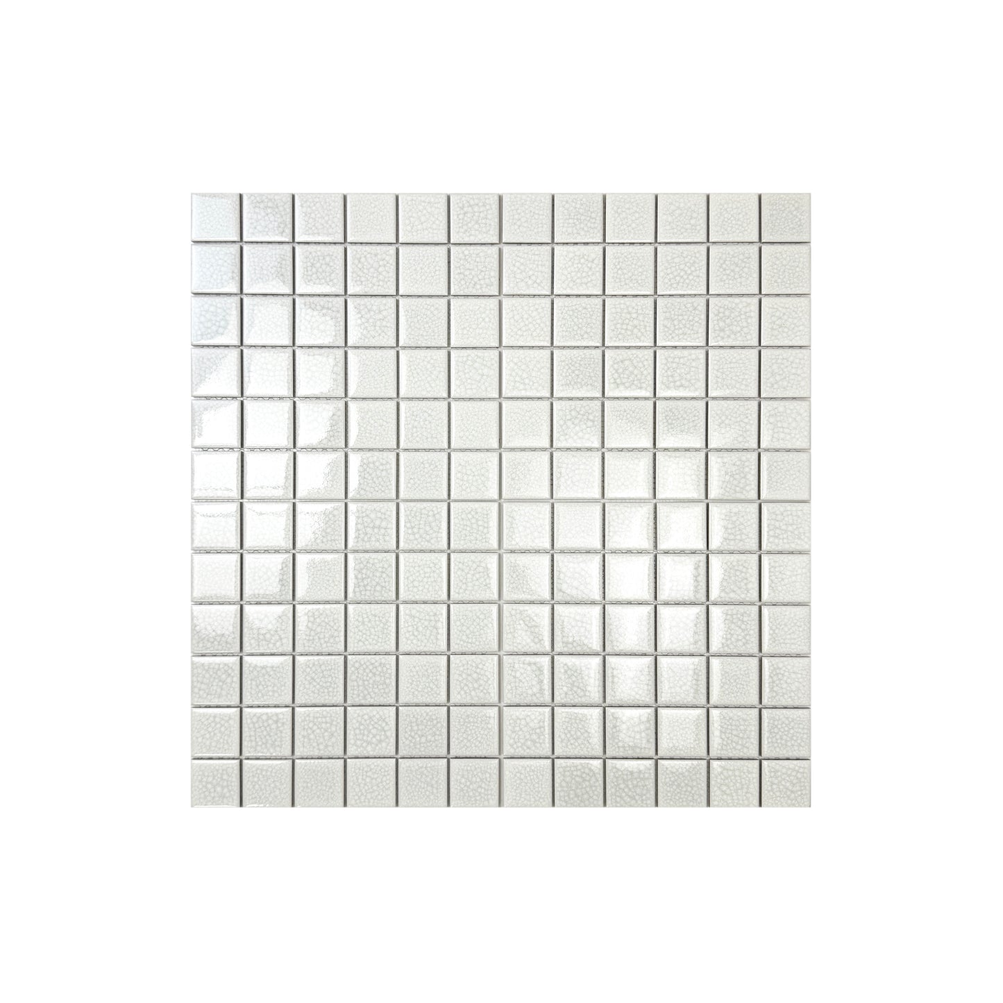 White Convex Surface Crackle Porcelain Mosaic-Swimming Pool Tile