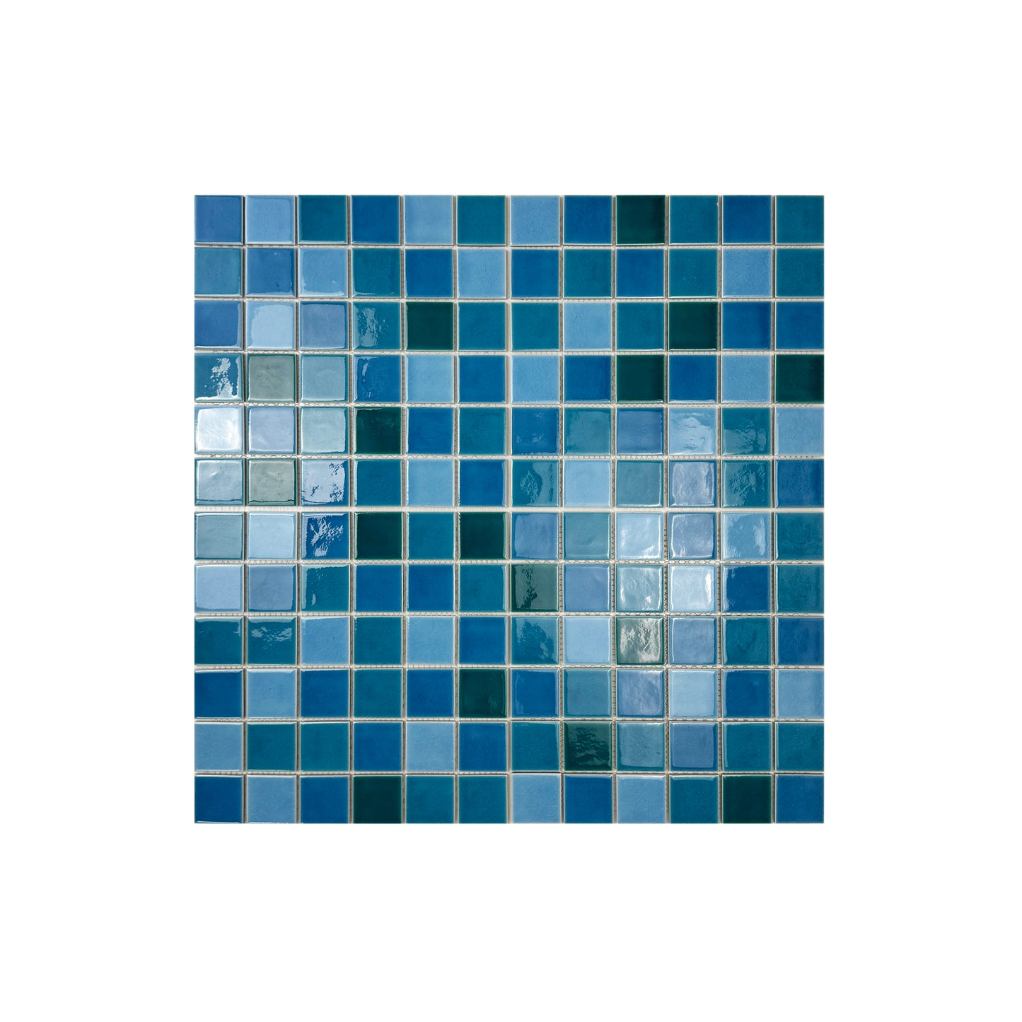 Sky Blue & Ultra Marine Blue & Dark Blue Crackle Porcelain Mosaic-Swimming Pool Tile
