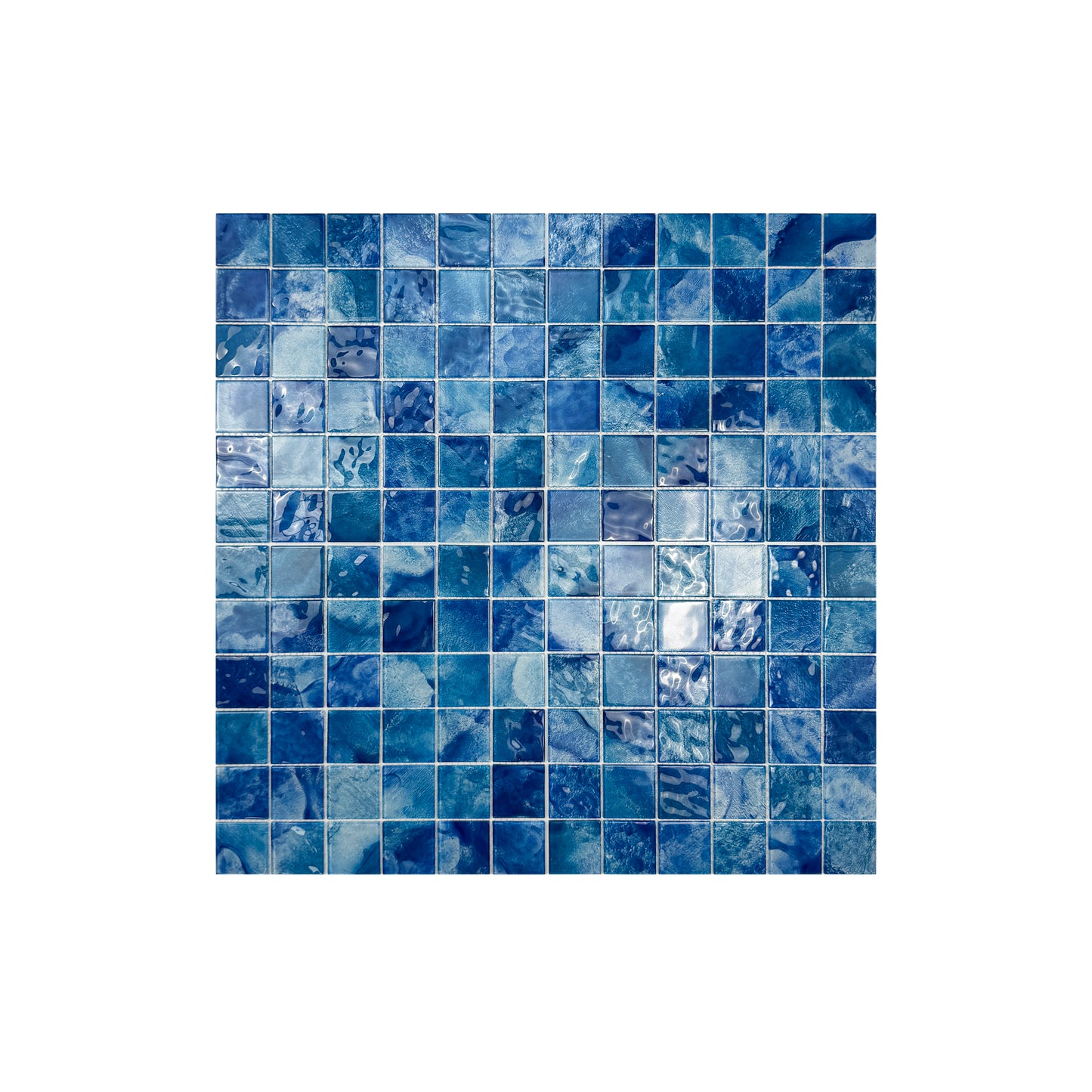 Altramarine Blue & Cobalt Blue Mixed Crystal Glass Mosaic-Swimming Pool Tile