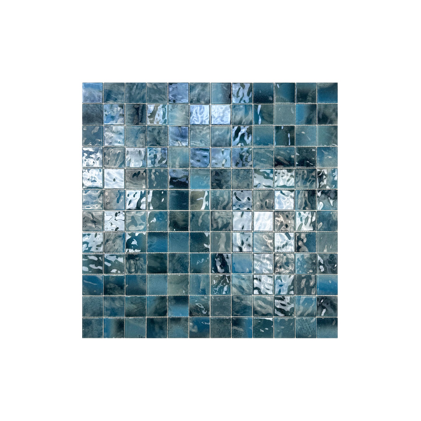 Baby Blue & Tiffany Blue & Sapphire Blue Mixed Crystal Glass Mosaic-Swimming Pool Tile