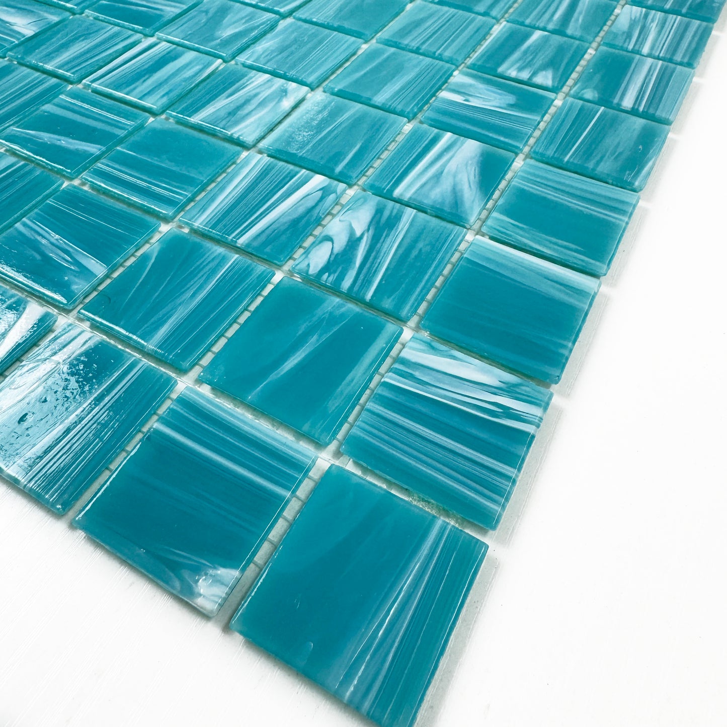 Cerulean Blue Cloud Hot Melt Glass Mosaic-Swimming Pool Tile