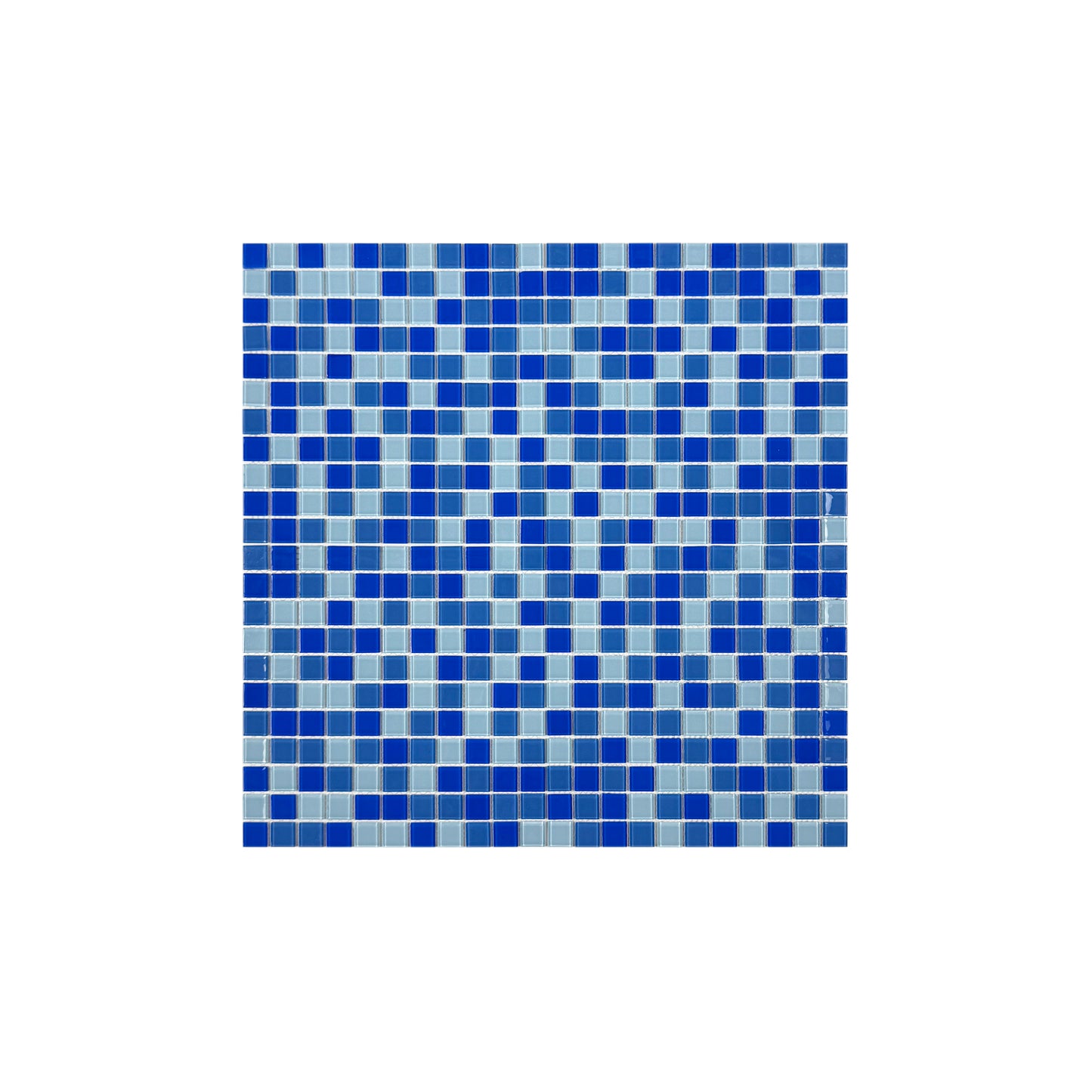 White & Sky Blue & Cobalt Blue Mixed Crystal Glass Mosaic -Swimming Pool Tile