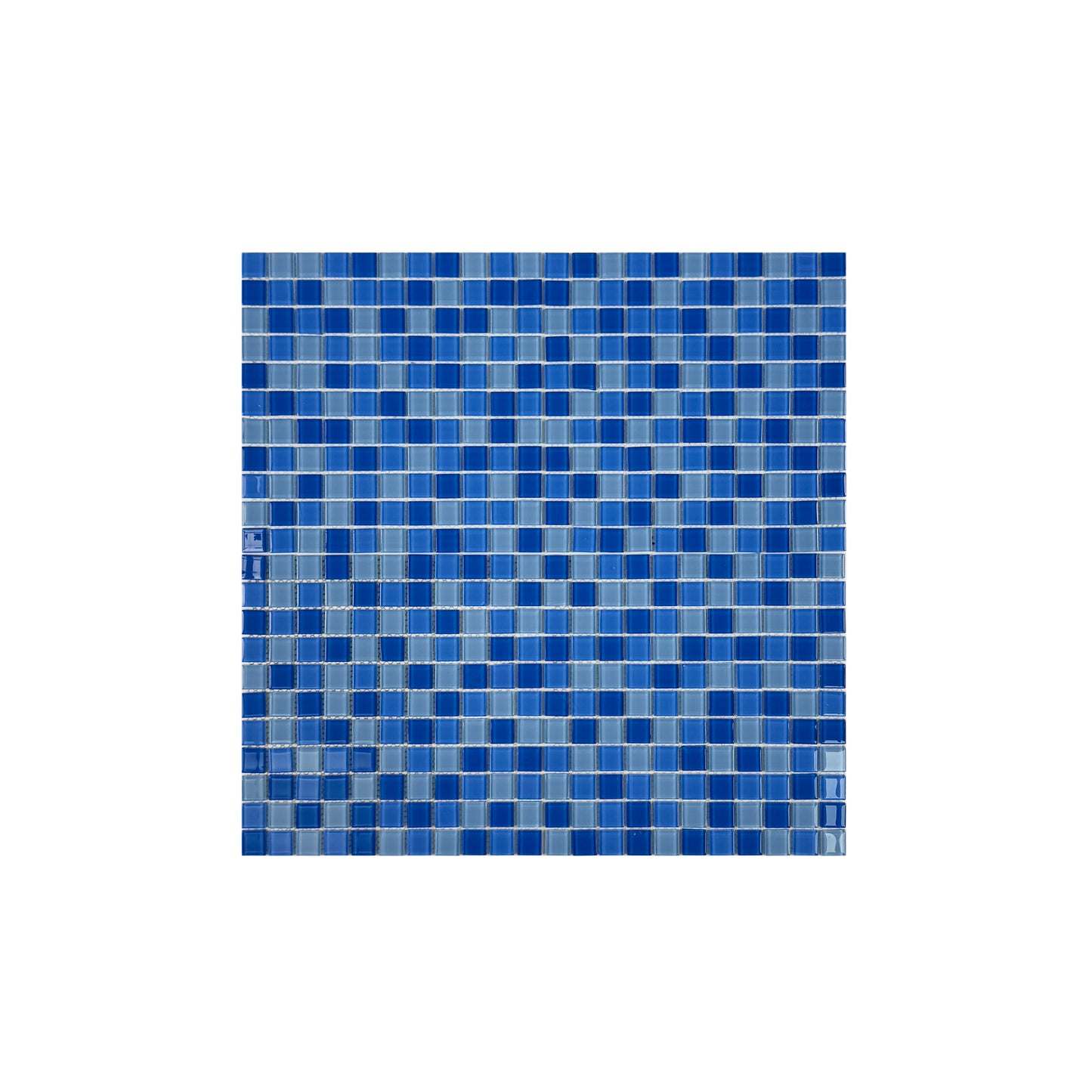 Sky Blue & French Blue & Cobalt Blue Mixed Crystal Glass Mosaic -Swimming Pool Tile