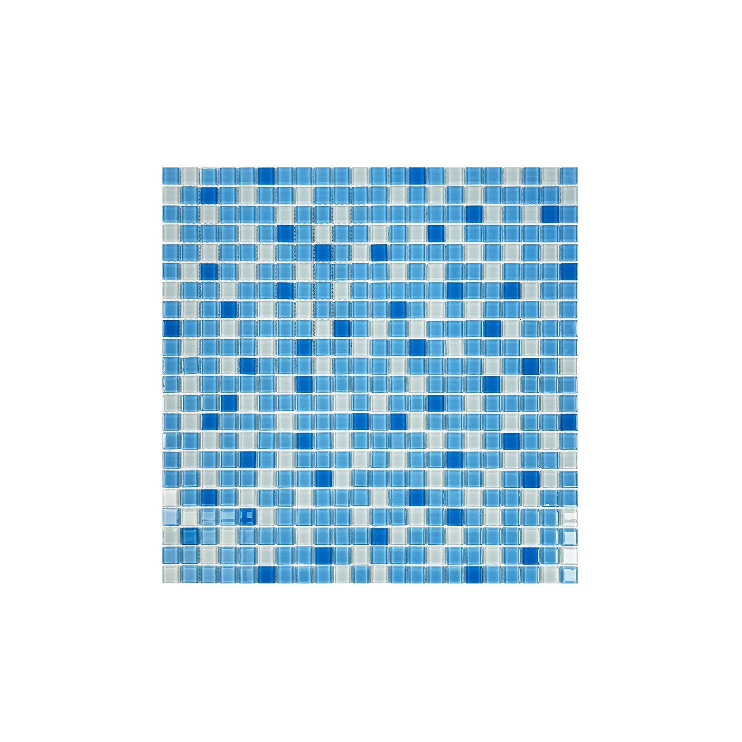 White & Sky Blue & French Blue Mixed Crystal Glass Mosaic -Swimming Pool Tile