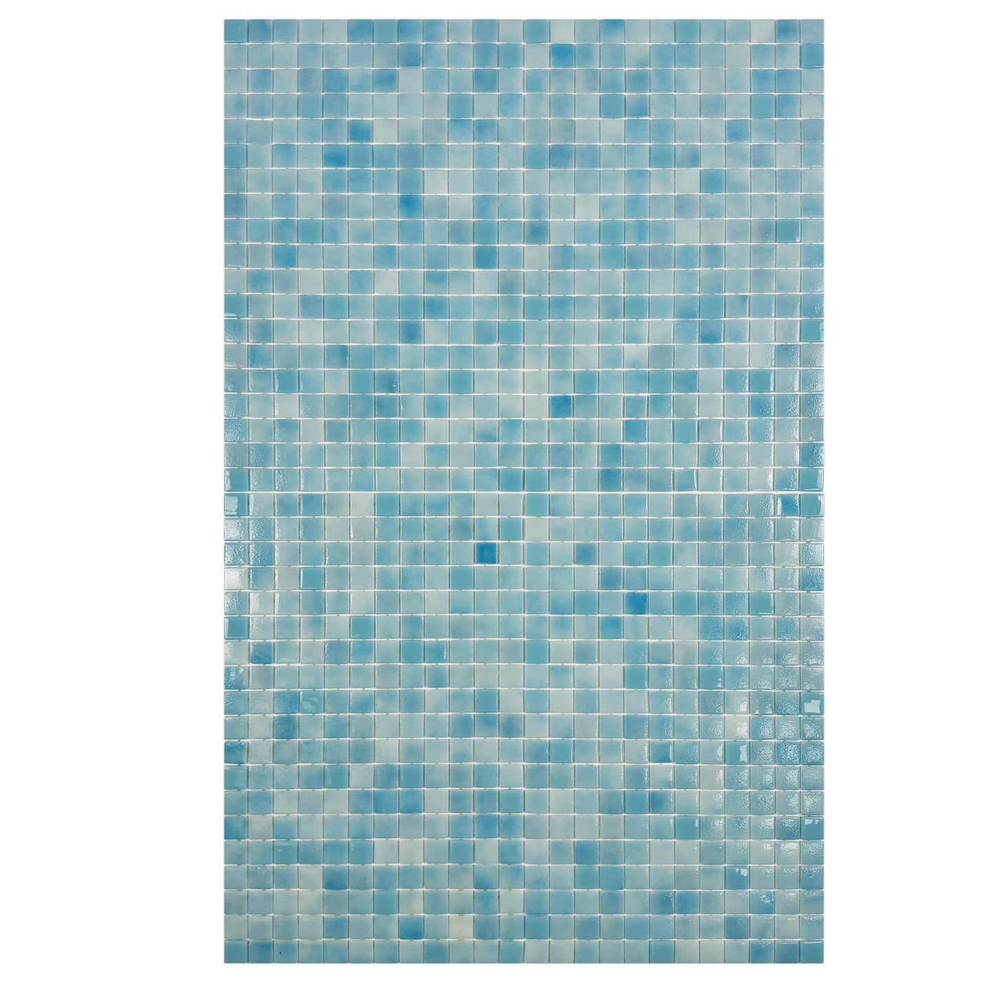 Sky Blue &Florescent Blue & White Mixed Flourescent Glass Mosaic -Swimming Pool Tile