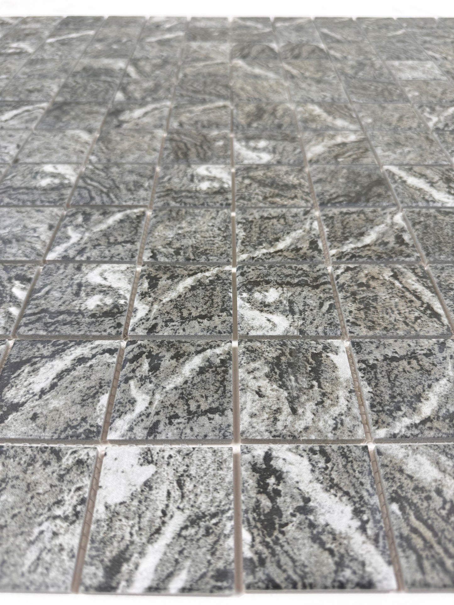 Light Black And Light Brown Mixed Stone Pattern Porcelain Mosaic-Swimming Pool Tile