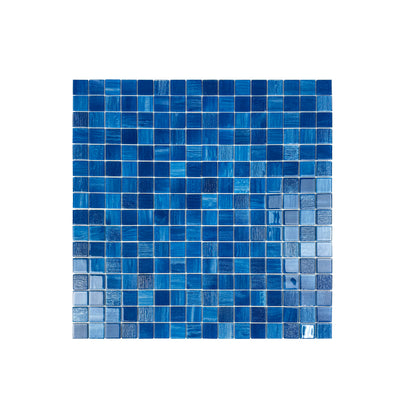 Noble Haven Yale Blue & Sapphire Blue & French Blue Mixed  Cloud Hand-Drown Crystal Glass Mosaic