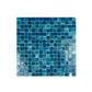 Noble Haven Tiffany Blue &French Blue & Sapphire Blue Mixed Cloud Hand-Drown Crystal Glass Mosaic