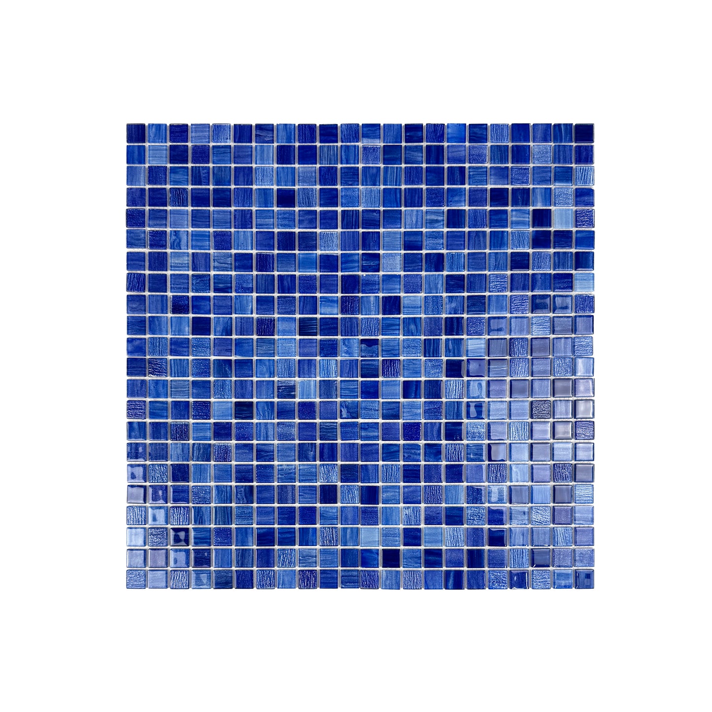 Noble Haven Mightnight Blue & Loyal Blue & Navy Blue & Neon Blue Mixed Cloud Hand-Drown Crystal Glass Mosaic