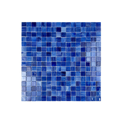 Noble Haven Mightnight Blue & Loyal Blue & Navy Blue & Neon Blue Mixed Cloud Hand-Drown Crystal Glass Mosaic