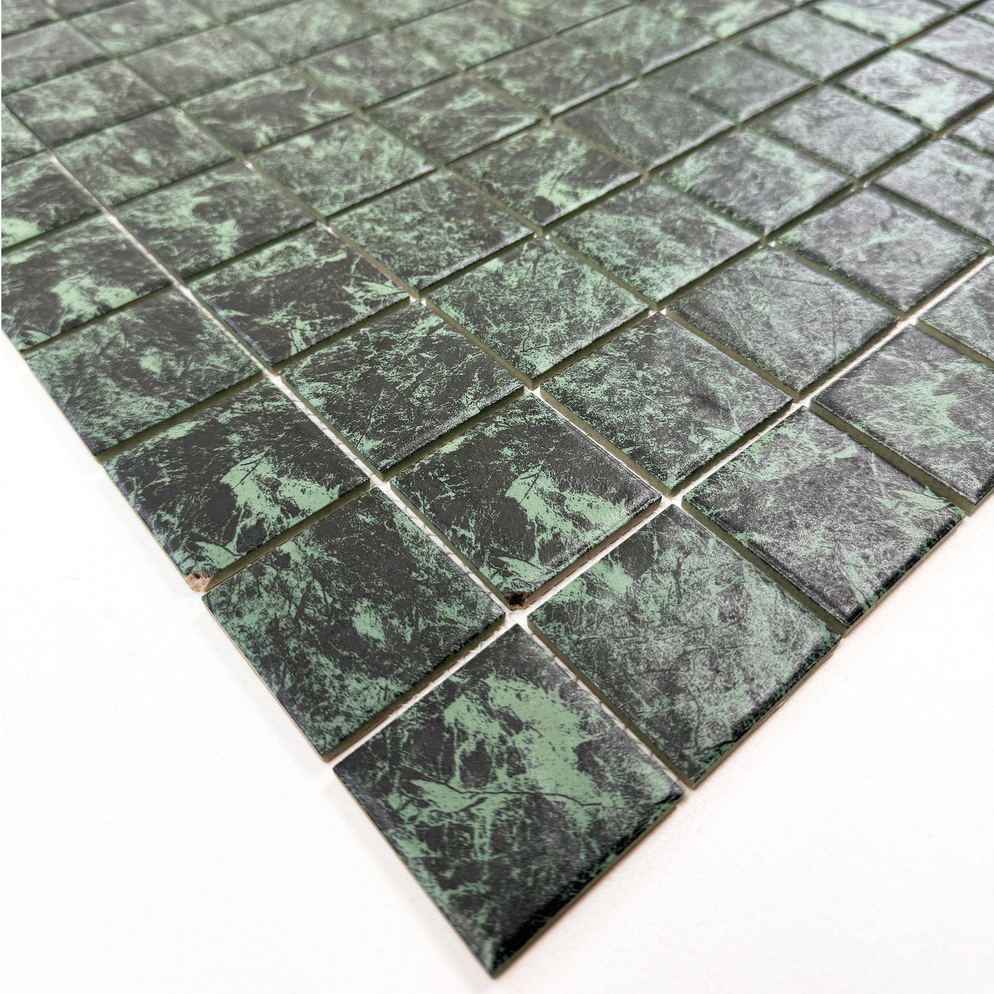 Green Big Flower Marble Pattern Porcelain Mosaic