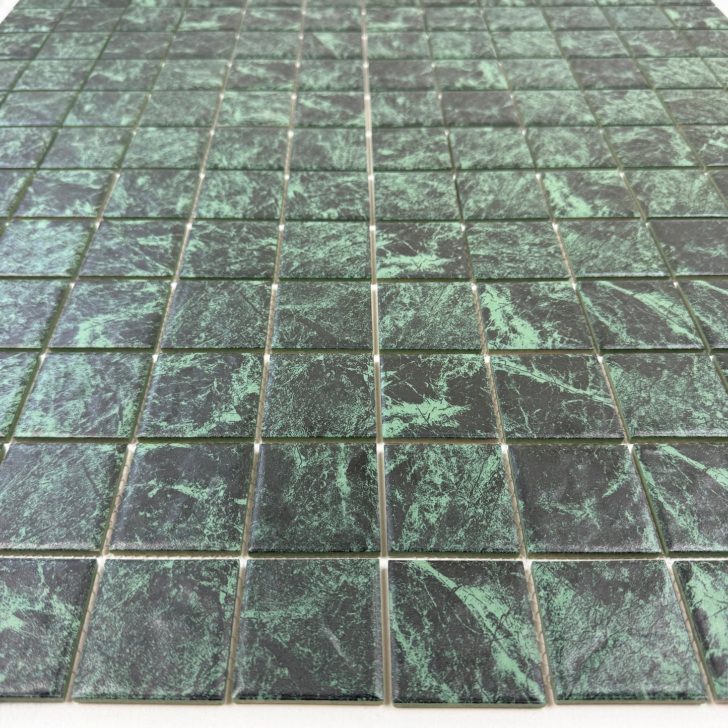 Green Big Flower Marble Pattern Porcelain Mosaic