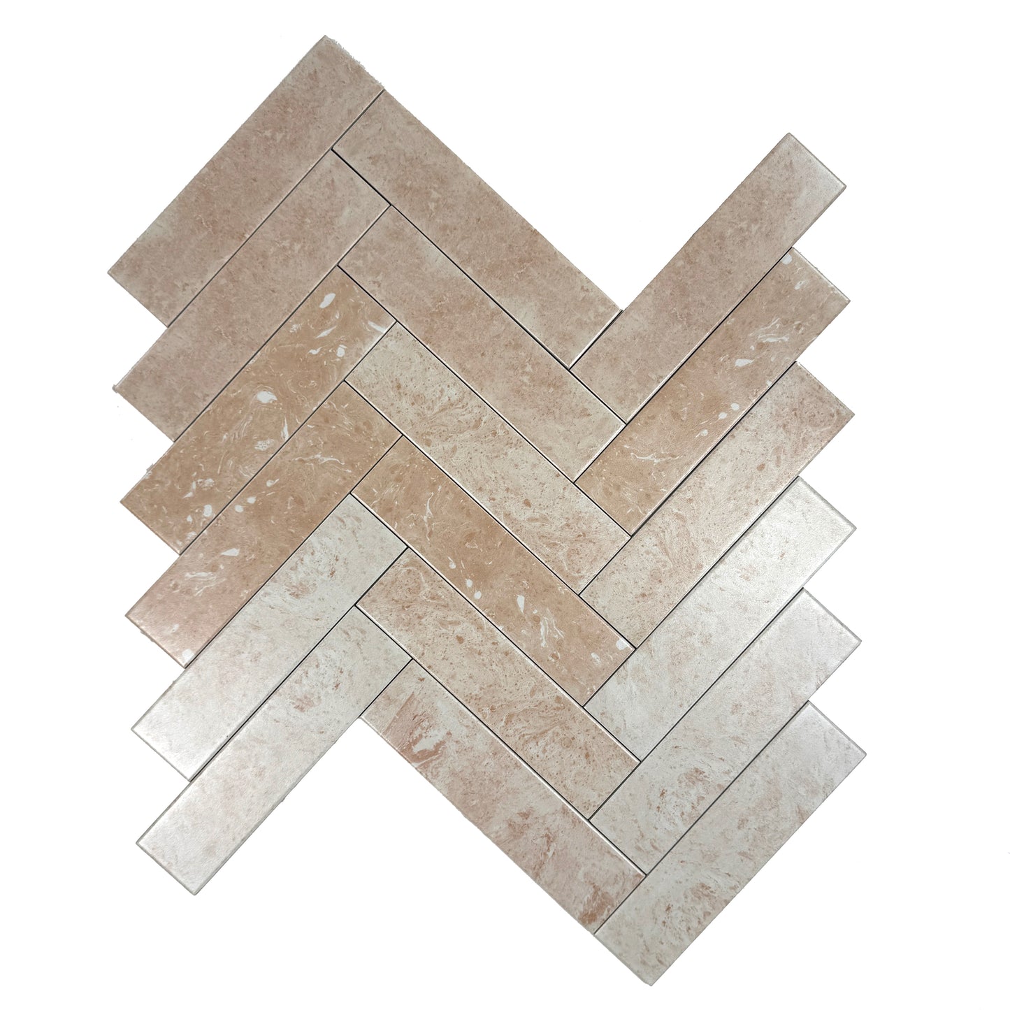 Light Sandy Beige& Creamy Off-White Mixed Porcelain Subway Tile-Artisanal Tile