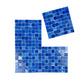 Noble Haven Loyal Blue & Navy Blue & Neon Blue Mixed Cloud Hand-Drown Crystal Glass Mosaic