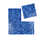 Noble Haven Loyal Blue & Navy Blue & Neon Blue Mixed Cloud Hand-Drown Crystal Glass Mosaic