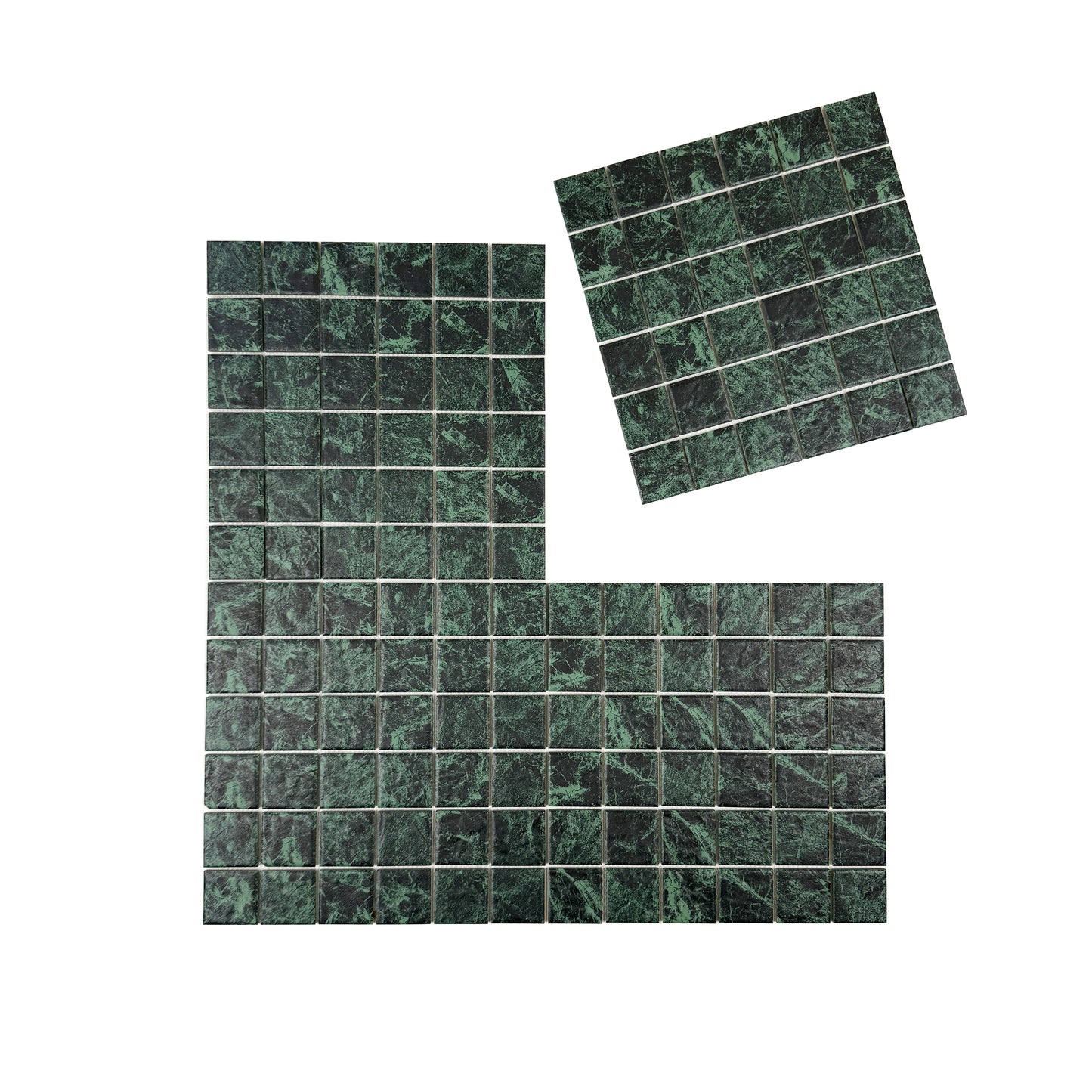 Green Big Flower Marble Pattern Porcelain Mosaic