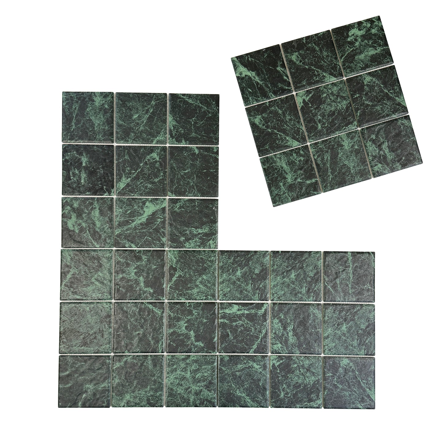 Green Big Flower Marble Pattern Porcelain Mosaic-Swimming Pool Tile