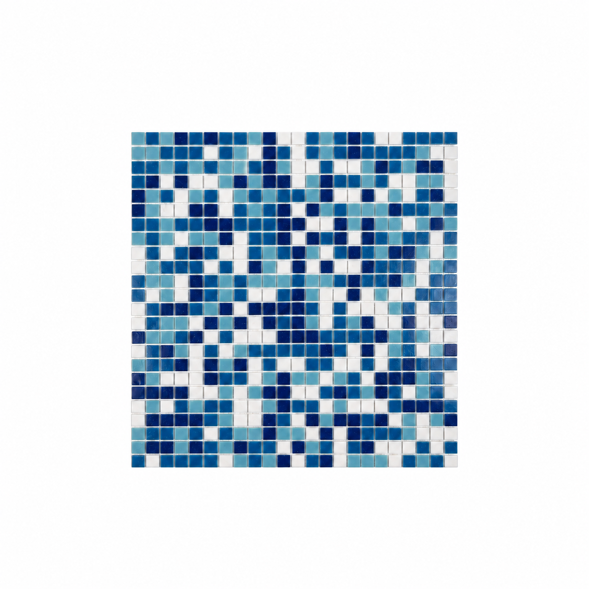 White & Sky Blue & French Blue & Navy Blue Mixed Hot Melt Glass Mosaic-Swimming Pool Tile