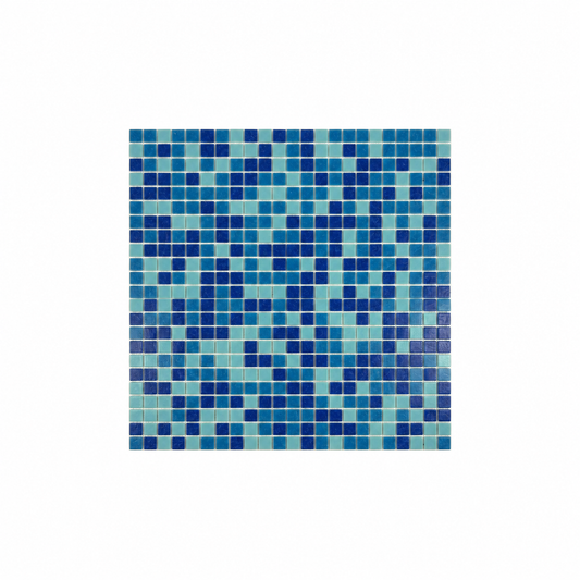 Sky Blue & French Blue & Navy Blue Mixed Hot Melt Glass Mosaic -Swimming Pool Tile