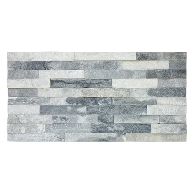 Starlit Quartz  White & Pewter Grey Split Marble Wall Cladding