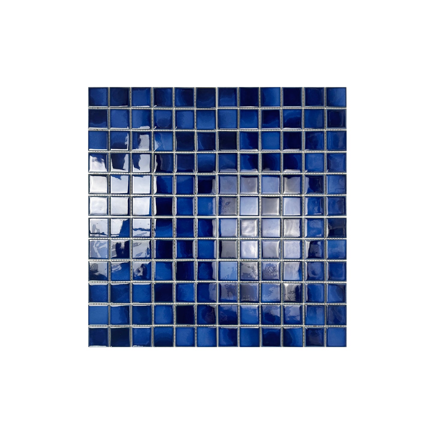 Cobalt Blue & Midnight Blue Mixed Plain DesignCrystalline Glazed Porcelain Mosaic -Swimming Pool Tile