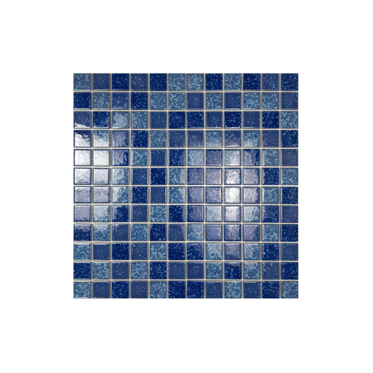 Sky Blue & Ultra Marine Blue  Mixed Lightning Texture Crystalline Glazed Porcelain Mosaic -Swimming Pool Tile