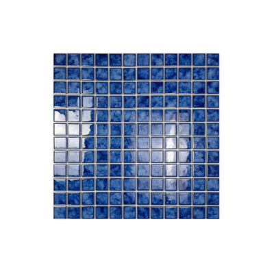 Neon Blue Iced Flower Texture Crystalline Glazed Porcelain Mosaic -Swimming Pool Tile