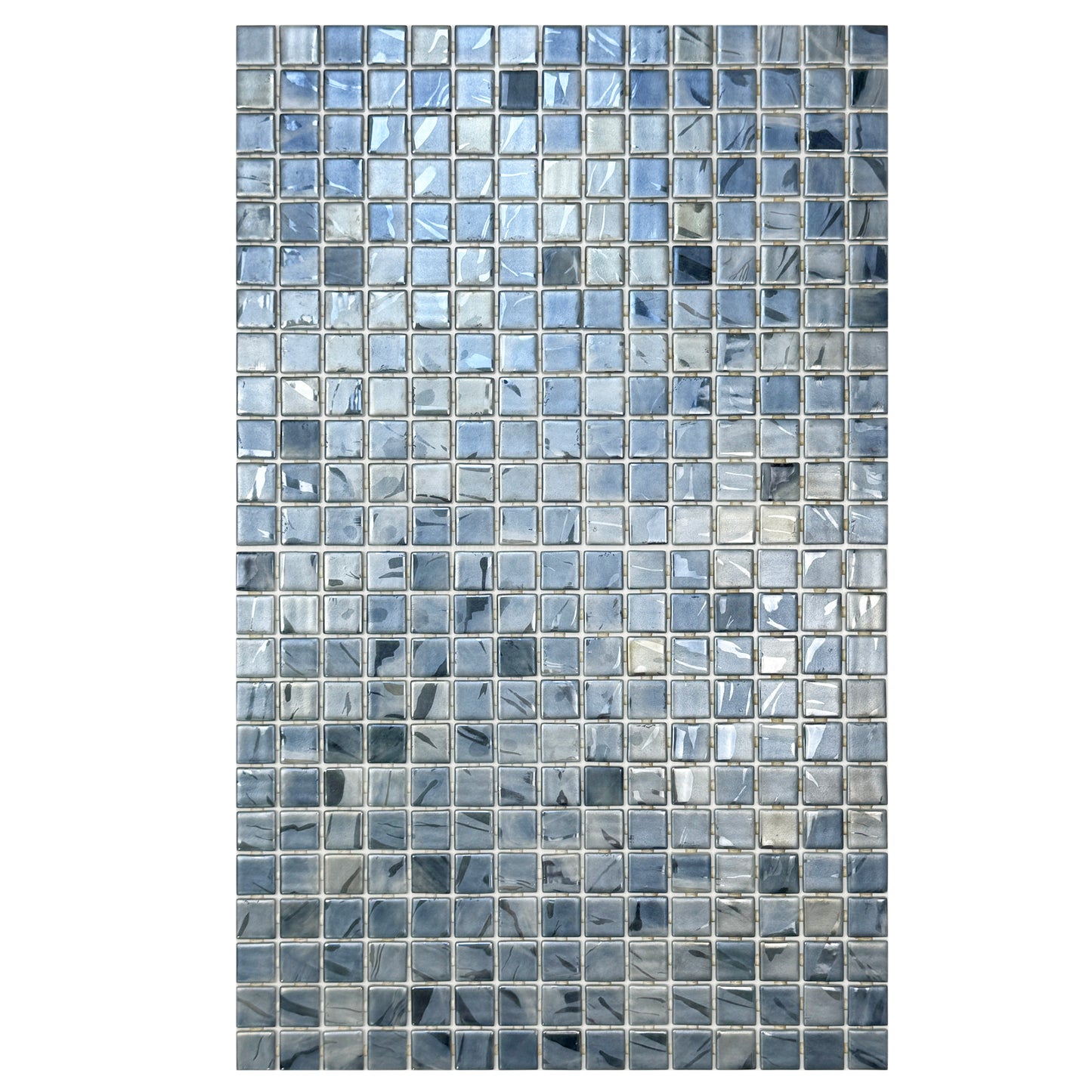 Light Grey & Seal Grey & Ash Grey Streaks And Swirls Texture  Recycled Glass Mosaic -Swimming Pool Tile