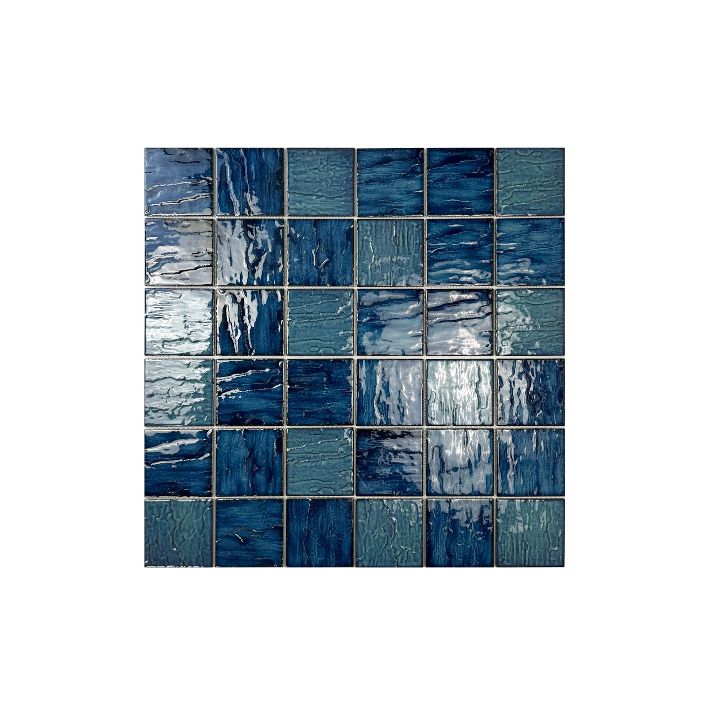 Emerald Green & Moss Green Mixed 3D Crystalline Glazed Porcelain Mosaic-Swimming Pool Tile