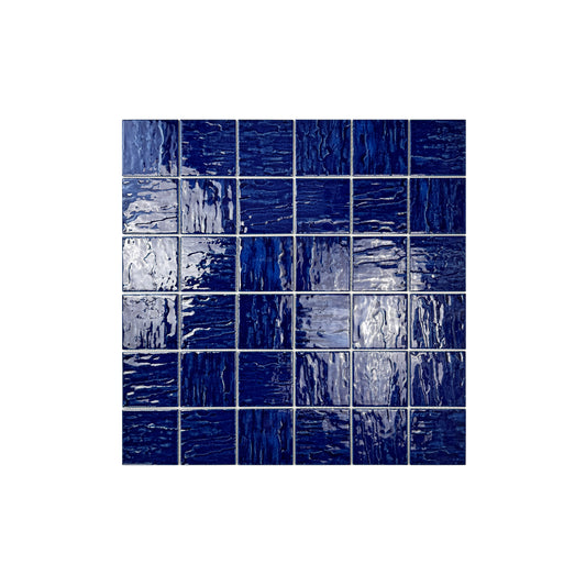 Cobalt Blue 3D Crystalline Glazed Porcelain Mosaic-Swimming Pool Tile