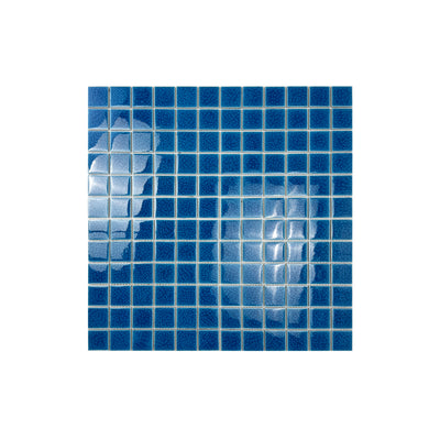 French Blue Double Crackle Porcelain Mosaic-Swimming Pool Tile