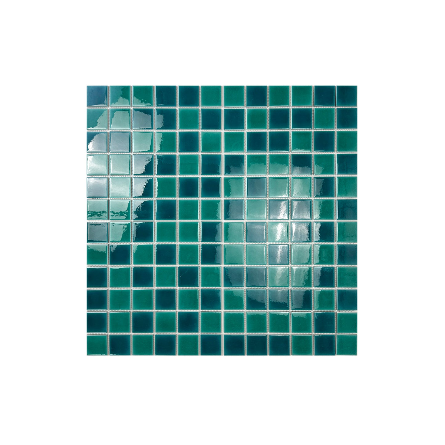 Tiffany Blue And Teal Blue Mixed Crackle Porcelain Mosaic-Swimming Pool Tile