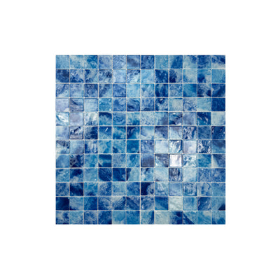 Sky Blue & Ultra Marine Mixed Crystal Glass Mosaic-Swimming Pool Tile