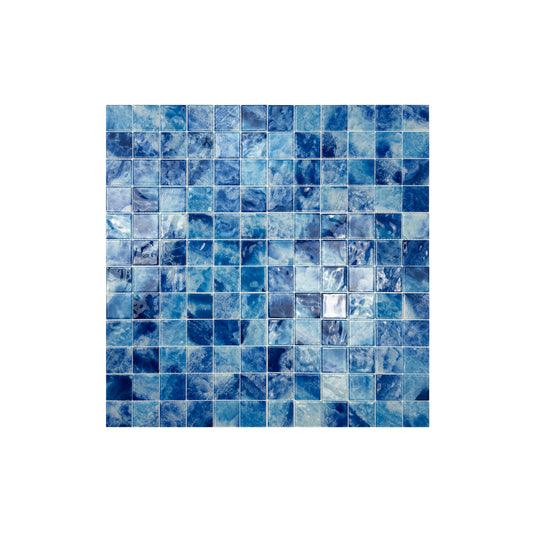Sky Blue & Ultra Marine Mixed Crystal Glass Mosaic-Swimming Pool Tile