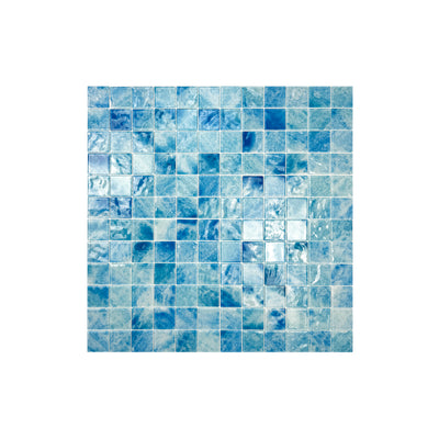 Baby Blue & French Blue & Yale Blue Mixed Crystal Glass Mosaic-Swimming Pool Tile