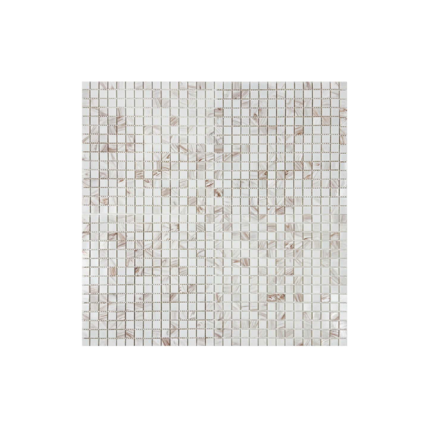 White With Gold Line Hot Melt Glass Mosaic-Swimming Pool Tile