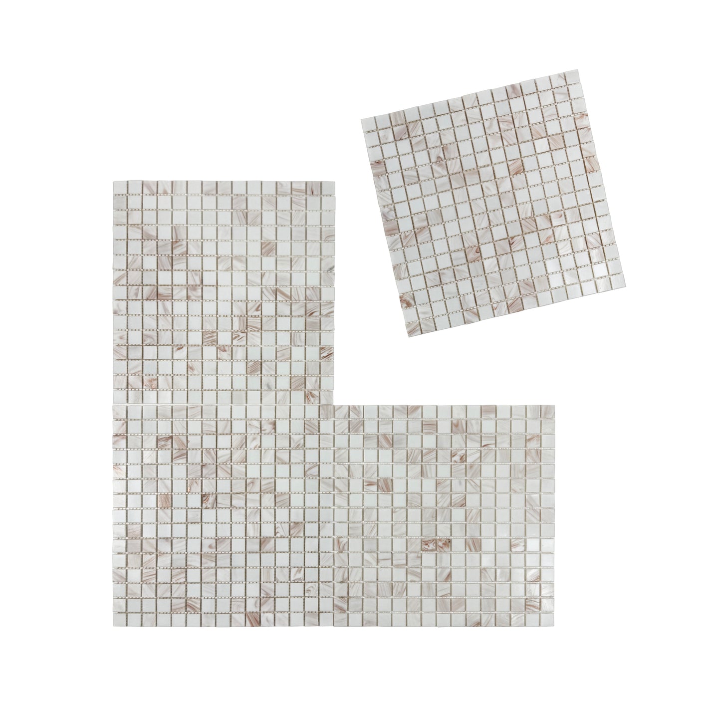 White With Gold Line Hot Melt Glass Mosaic-Swimming Pool Tile