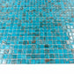 Cerulean Blue With Gold Line Hot Melt Glass Mosaic-Swimming Pool Tile