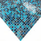 Cerulean Blue & Midnight Blue Mixed With Gold Line Hot Melt Glass Mosaic-Swimming Pool Tile