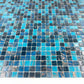 Cerulean Blue & Midnight Blue Mixed With Gold Line Hot Melt Glass Mosaic-Swimming Pool Tile