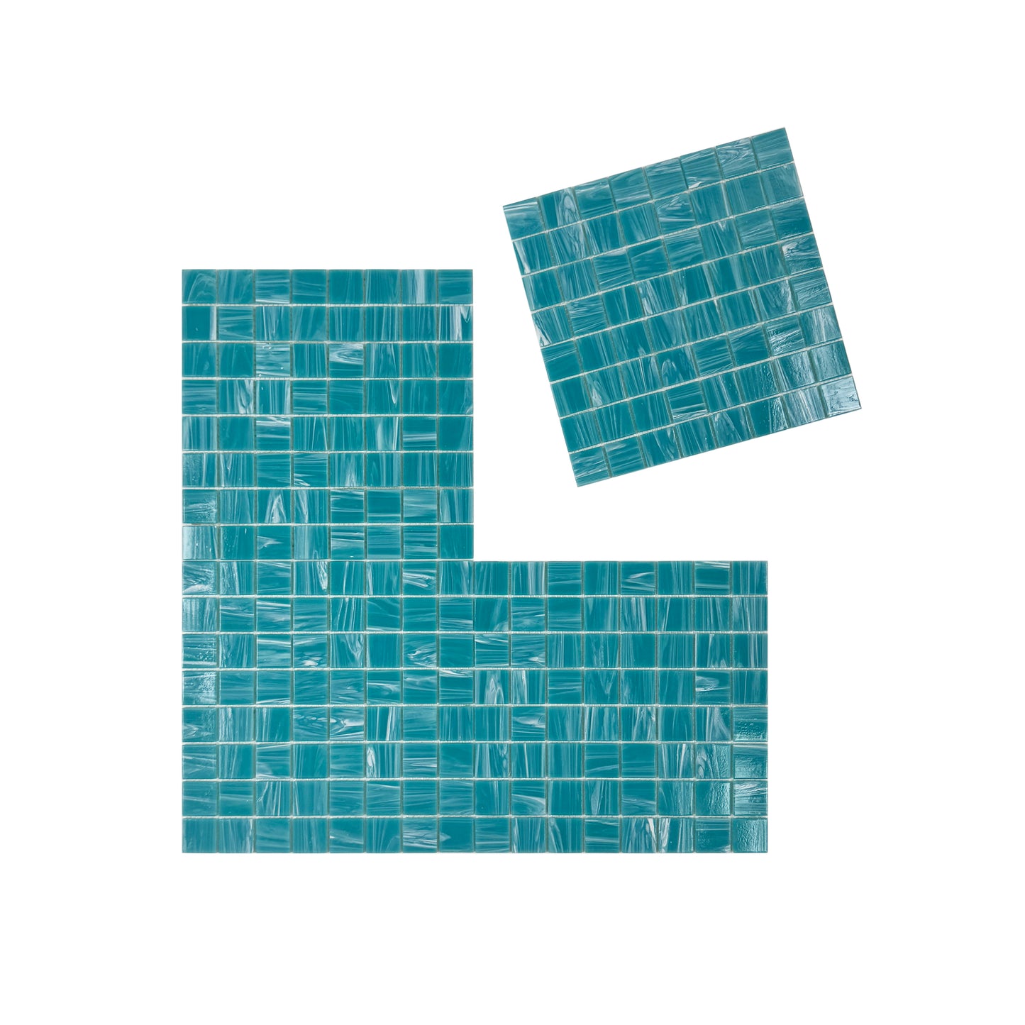 Cerulean Blue Cloud Hot Melt Glass Mosaic-Swimming Pool Tile
