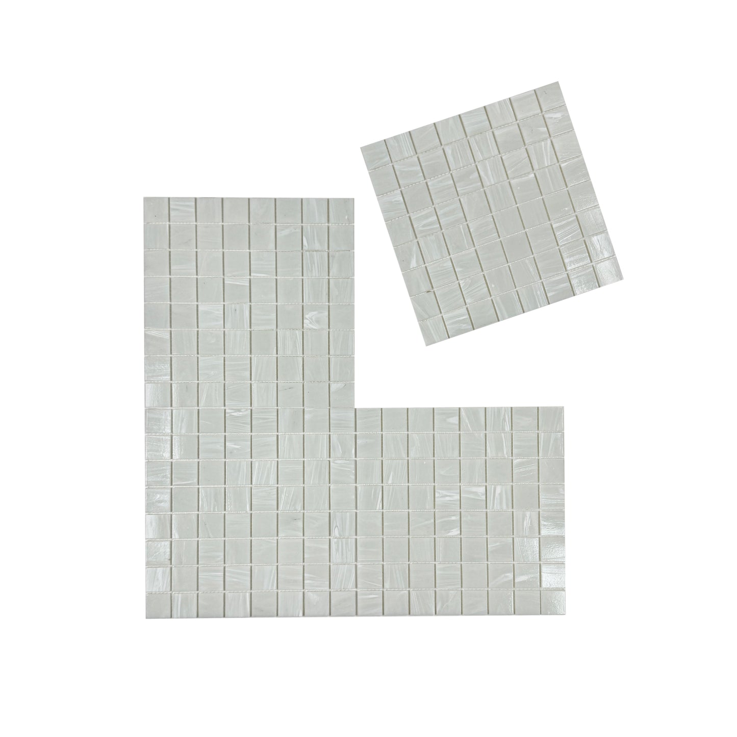 White Hand Drawing Hot Melt Glass Mosaic-Swimming Pool Tile