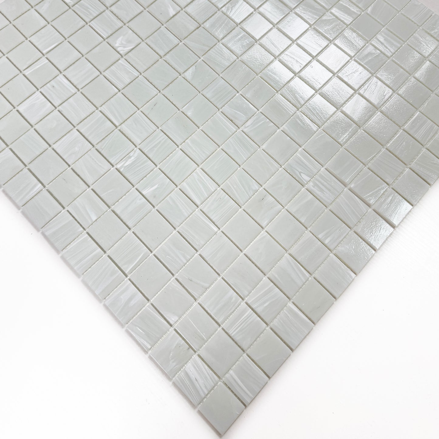 White Hand Drawing Hot Melt Glass Mosaic-Swimming Pool Tile