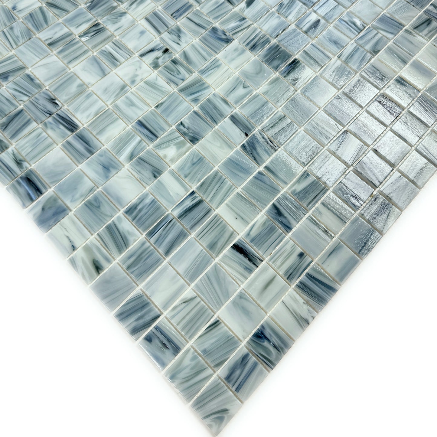 Pearl River Grey & Lava Grey& Steel Grey Mixed Cloud Hot Melt Glass Mosaic  -Swimming Pool Tile