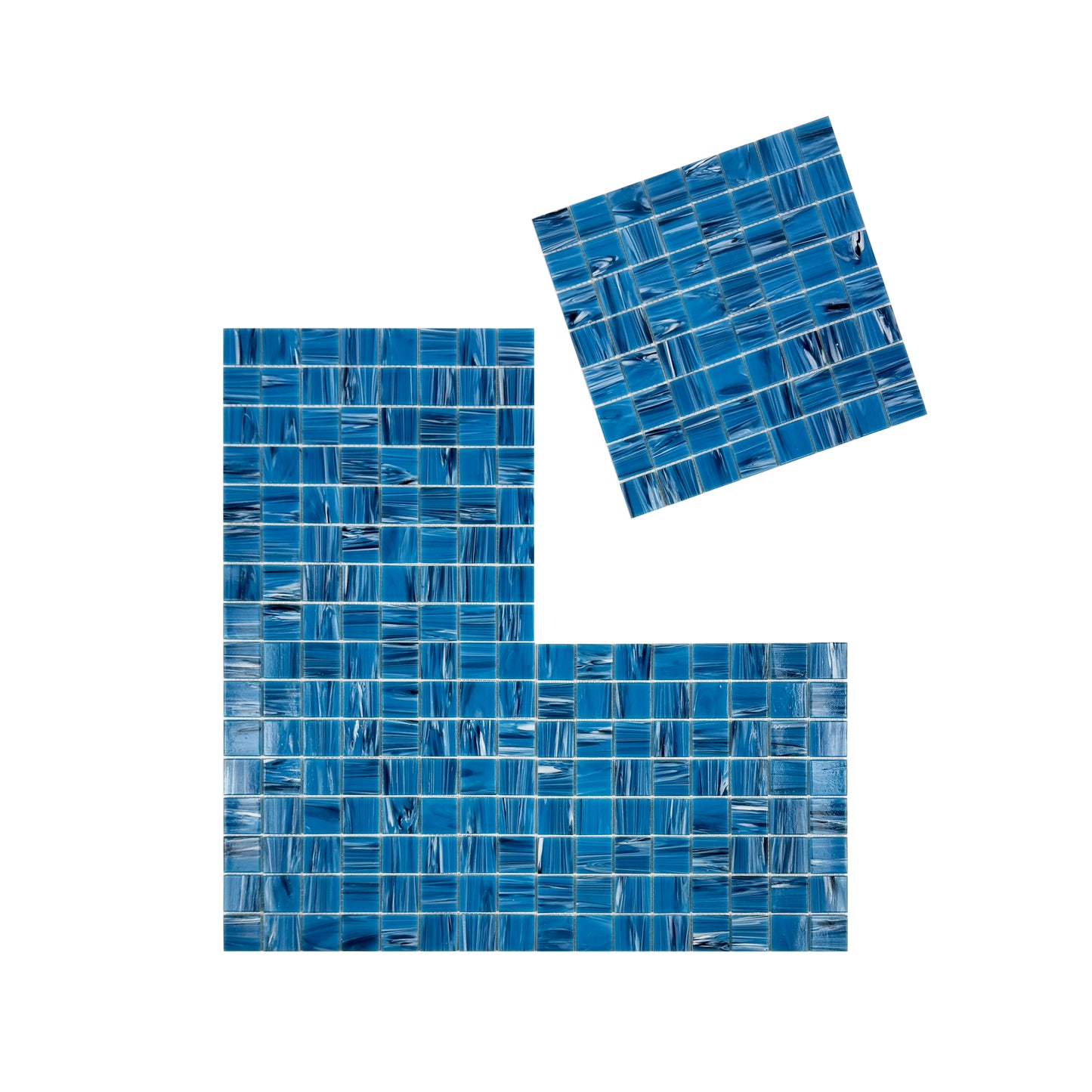 Sapphire Blue Cloud Hot Melt Glass Mosaic-Swimming Pool Tile