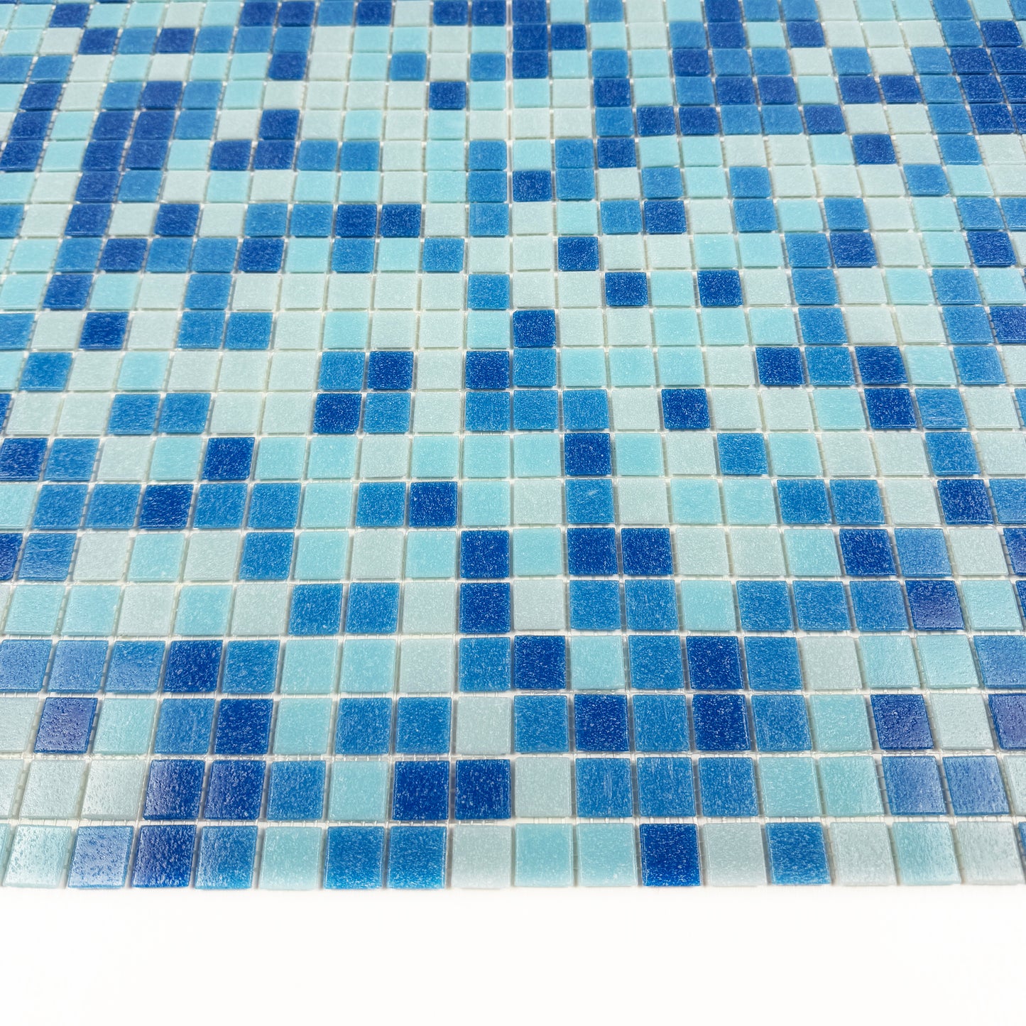 Sky Blue & French Blue  & Navy Blue Mixed Hot Melt Glass Mosaic -Swimming Pool Tile