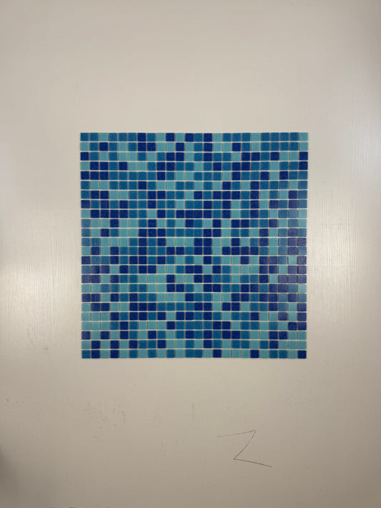 Sky Blue & French Blue & Navy Blue Mixed Hot Melt Glass Mosaic -Swimming Pool Tile