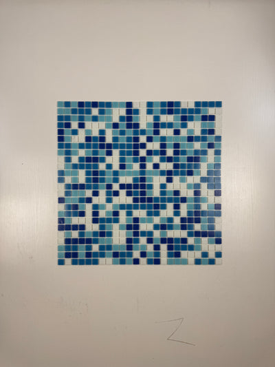 White & Sky Blue & French Blue & Navy Blue Mixed Hot Melt Glass Mosaic-Swimming Pool Tile