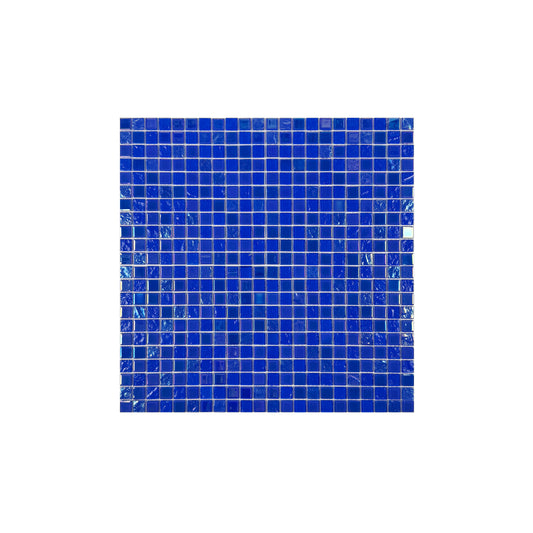 Klein Blue Iridescent Mixed Wave Pattern Crystal Glass Mosaic -Swimming Pool Tile