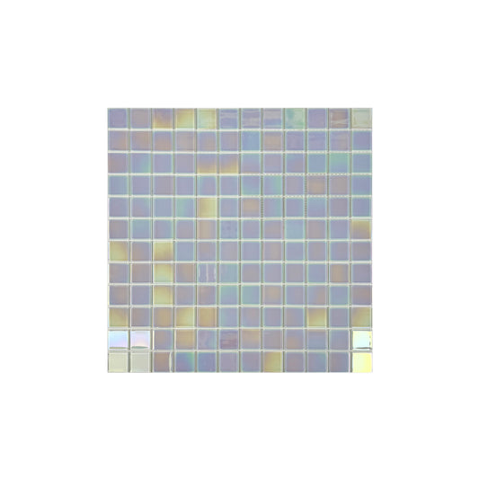 Smoke Blue & White Iridescent Mixed Crystal Glass Mosaic-Swimming Pool Tile